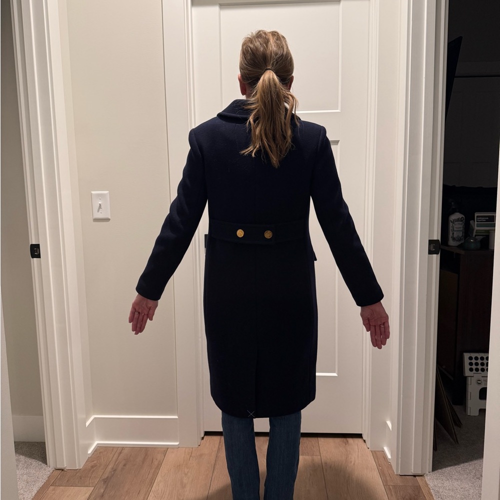 NWOT J. Crew Warwick Topcoat in Italian Stadium-Cloth Wool Blend | Navy | 0 - Picture 11 of 14